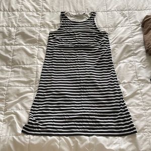 Black and White Striped Sleeveless Dress